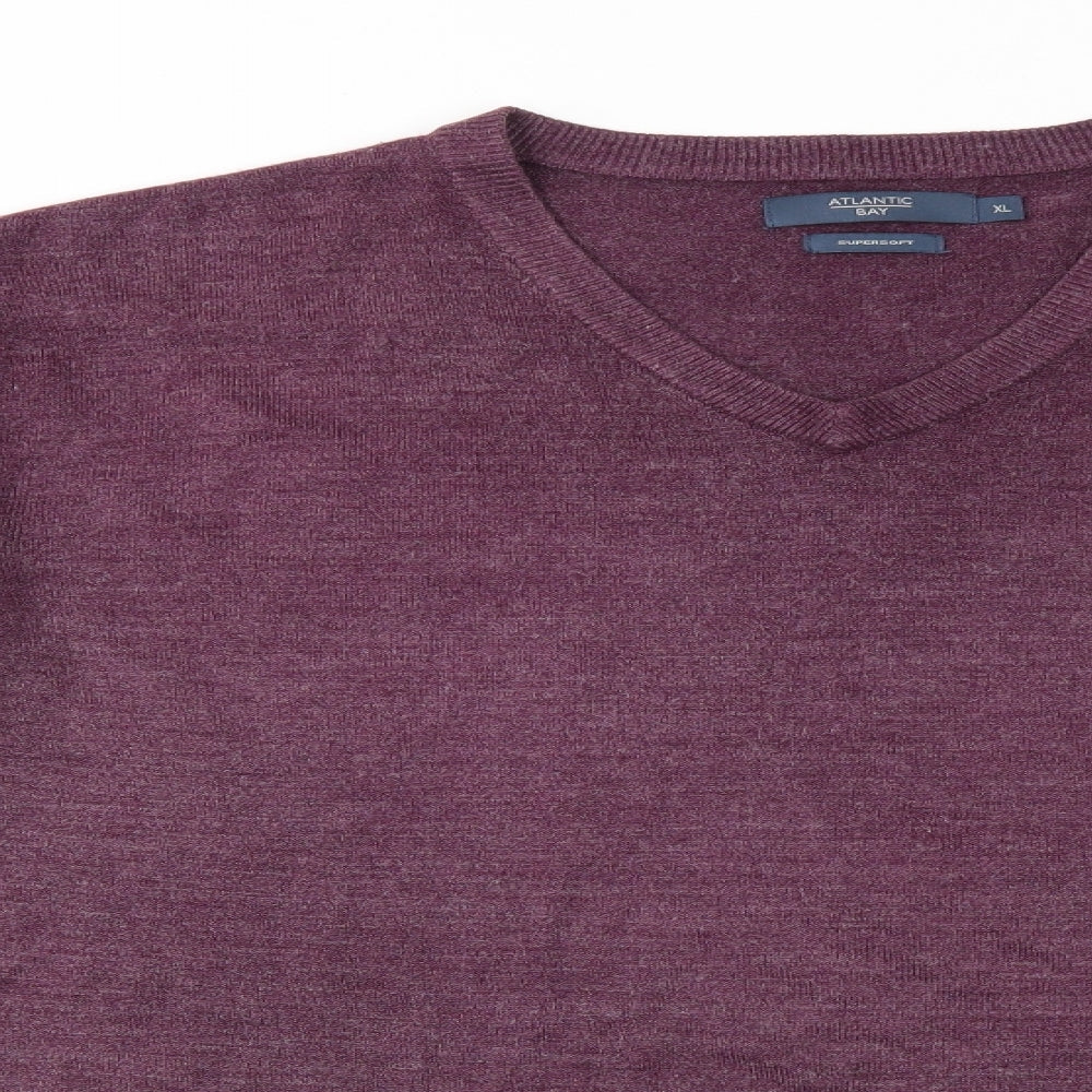 Atlantic Bay Mens Purple   Pullover Jumper Size XL