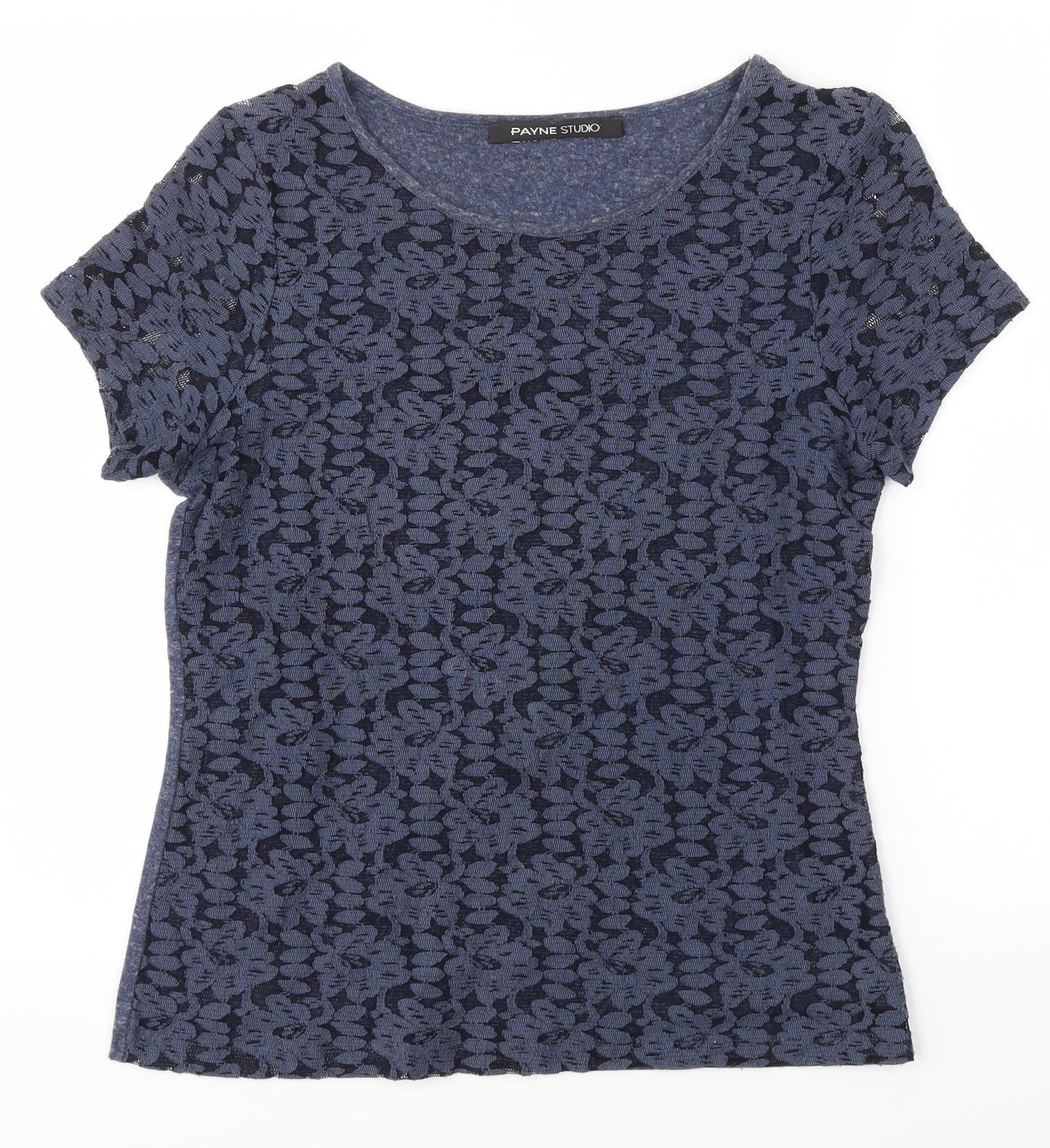 PAYNE STUDIO Womens Blue   Basic T-Shirt Size 12