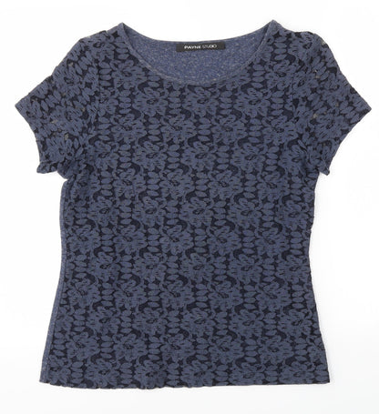 PAYNE STUDIO Womens Blue   Basic T-Shirt Size 12