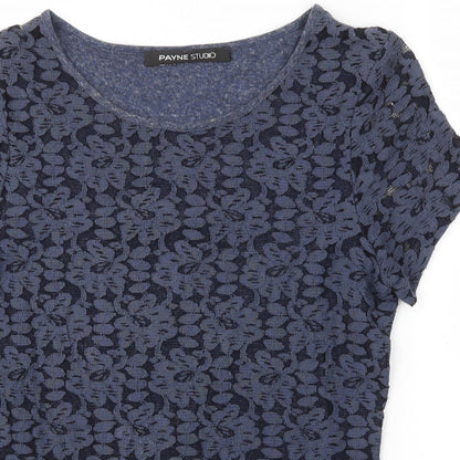 PAYNE STUDIO Womens Blue   Basic T-Shirt Size 12
