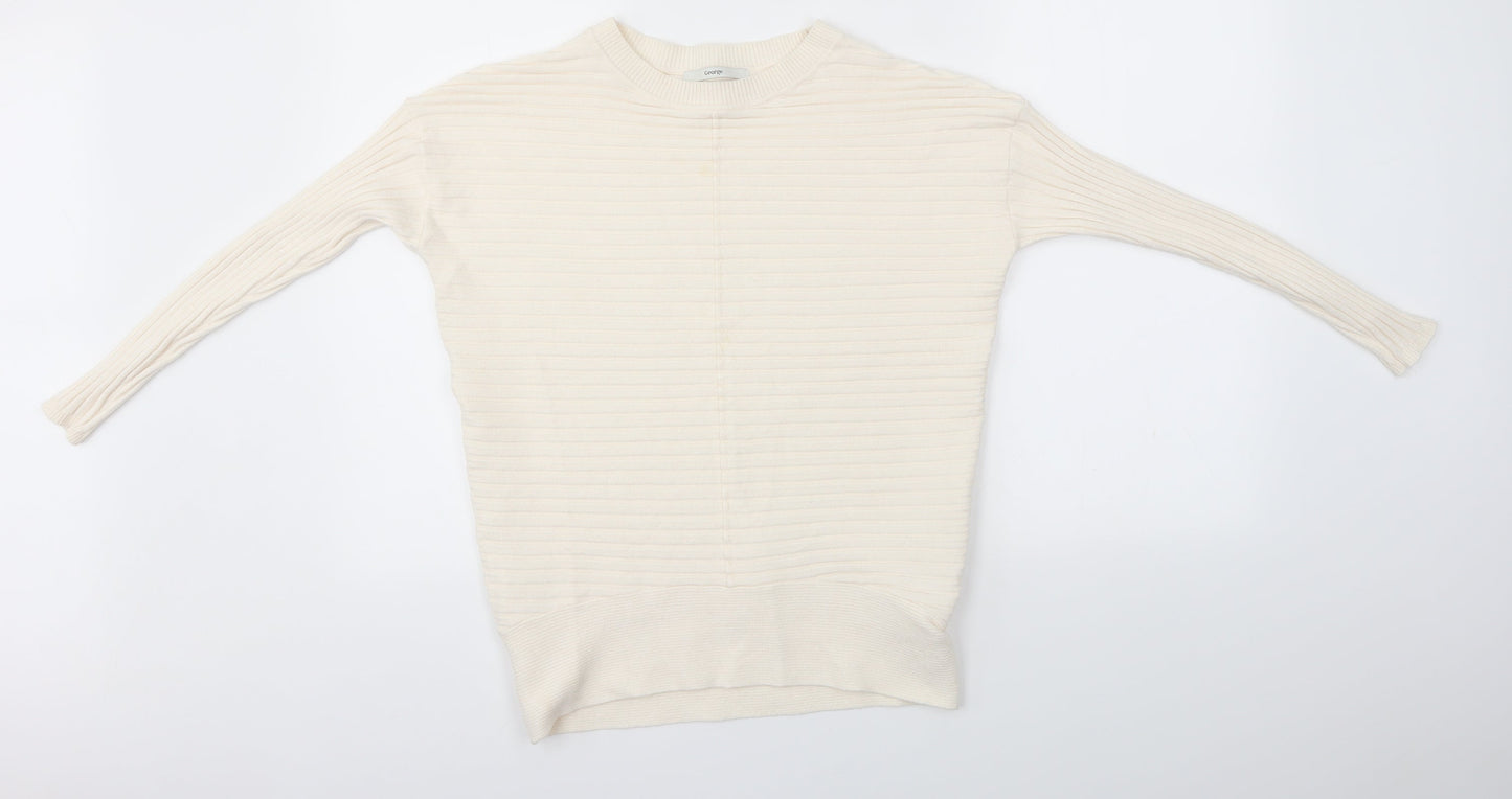 George Womens White   Pullover Jumper Size XS