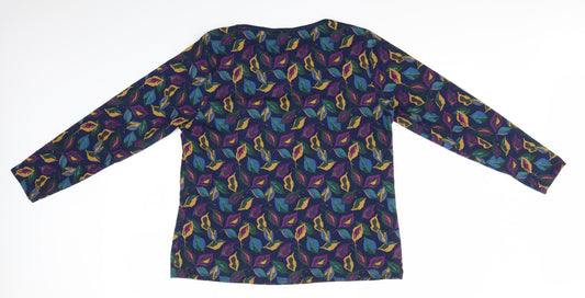 Isle Collection Womens Multicoloured Floral  Pullover Jumper Size M
