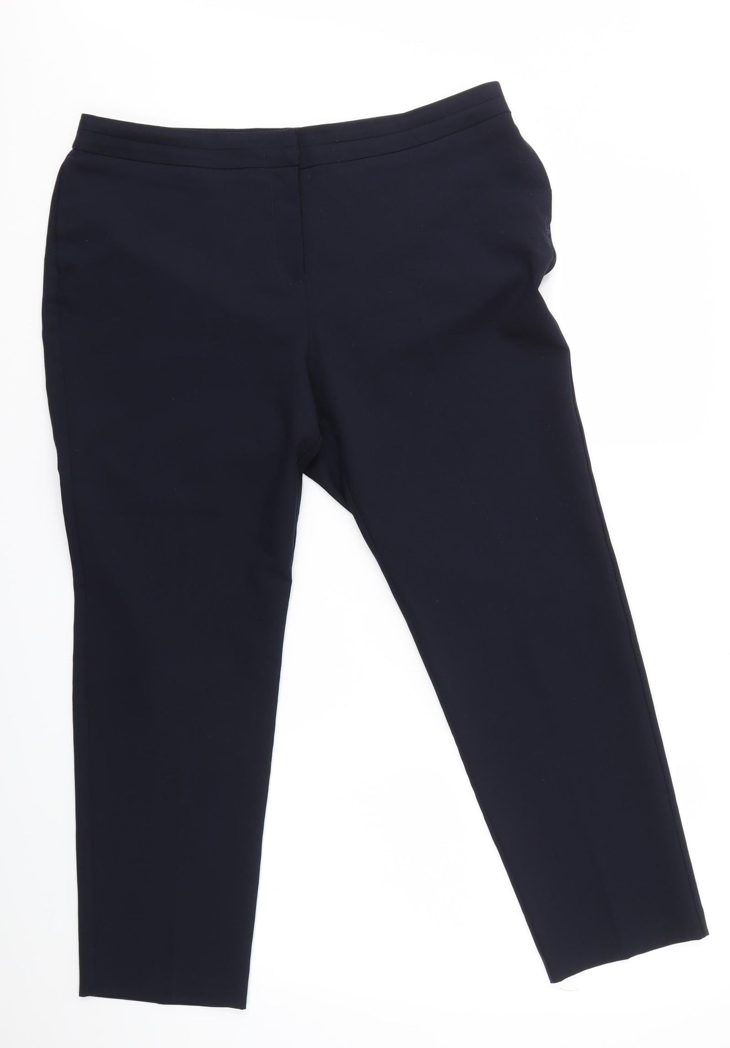 Womens UK Size 16 Preworn Regular Fit Dress Pants Blue Trousers