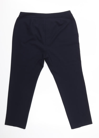 Womens UK Size 16 Preworn Regular Fit Dress Pants Blue Trousers