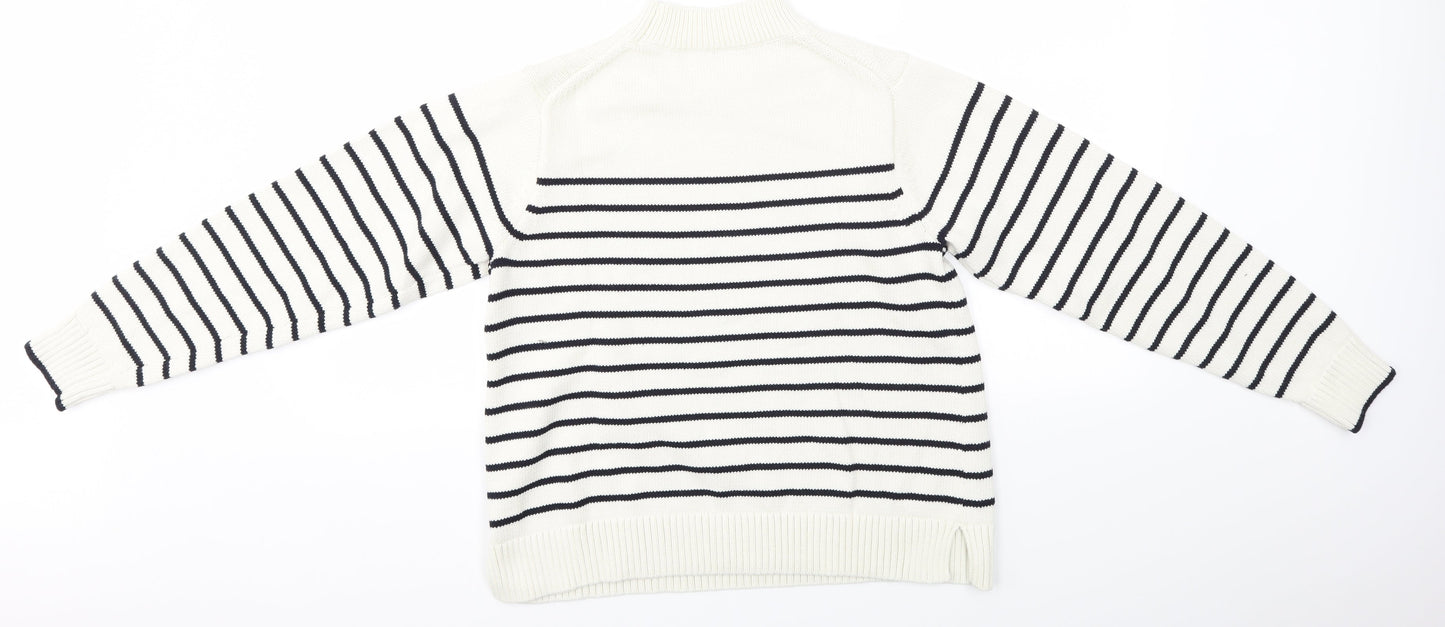 Womens UK Size S Preworn Multicoloured Henley Jumper