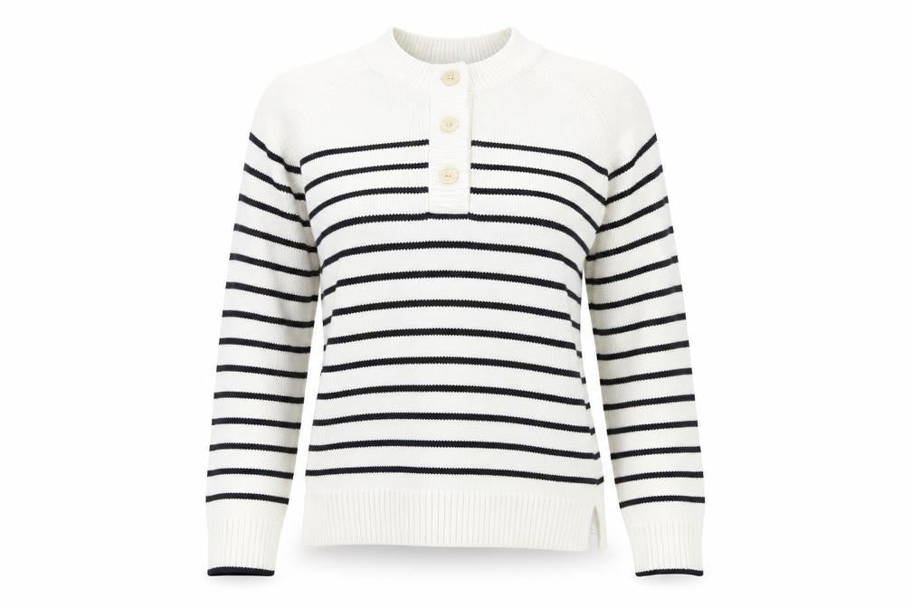 Womens UK Size S Preworn Multicoloured Henley Jumper
