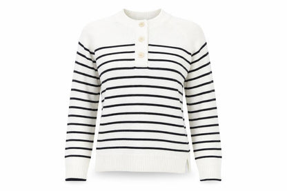 Womens UK Size S Preworn Multicoloured Henley Jumper