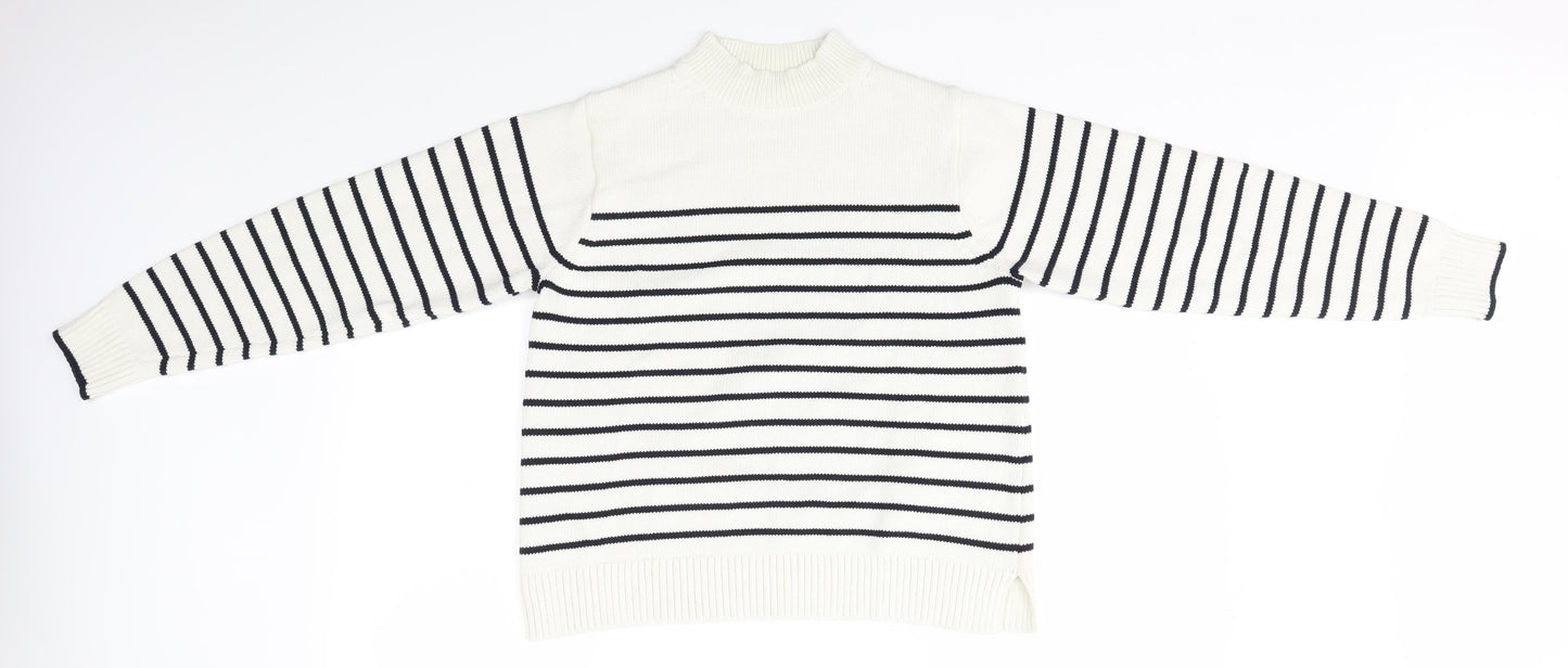 Womens UK Size S Preworn Multicoloured Henley Jumper