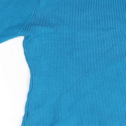 Womens UK Size L Preworn Blue Pullover Jumper