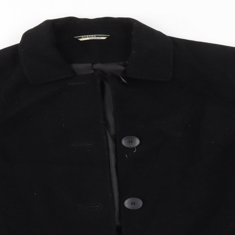 George Womens Black   Overcoat Coat Size 16