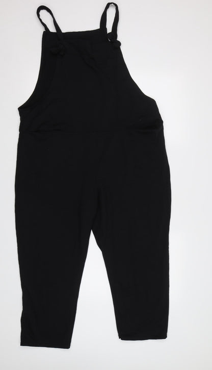 Womens UK Size XL Made in Italy Regular Fit Dungarees Black Trousers