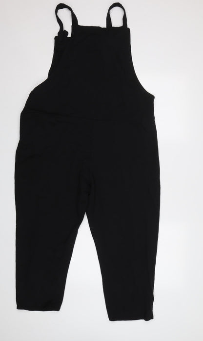 Womens UK Size XL Made in Italy Regular Fit Dungarees Black Trousers