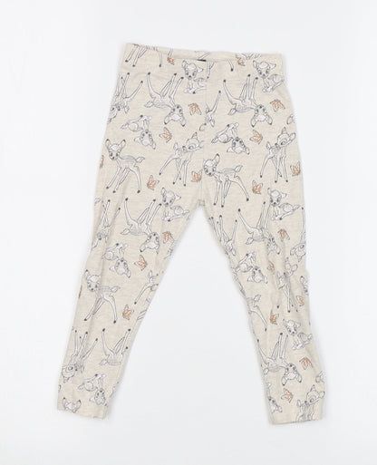 George Girls Beige   Jegging Trousers Size 2 Years - Bambi Disney