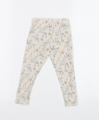 George Girls Beige   Jegging Trousers Size 2 Years - Bambi Disney