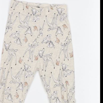 George Girls Beige   Jegging Trousers Size 2 Years - Bambi Disney