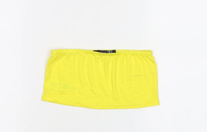 Boohoo Womens Yellow   Cropped Blouse Size 6  - Boob Tube