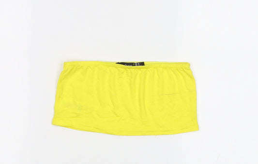 Boohoo Womens Yellow   Cropped Blouse Size 6  - Boob Tube