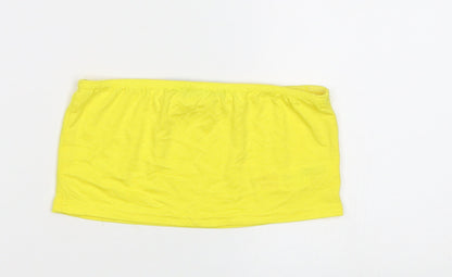 Boohoo Womens Yellow   Cropped Blouse Size 6  - Boob Tube