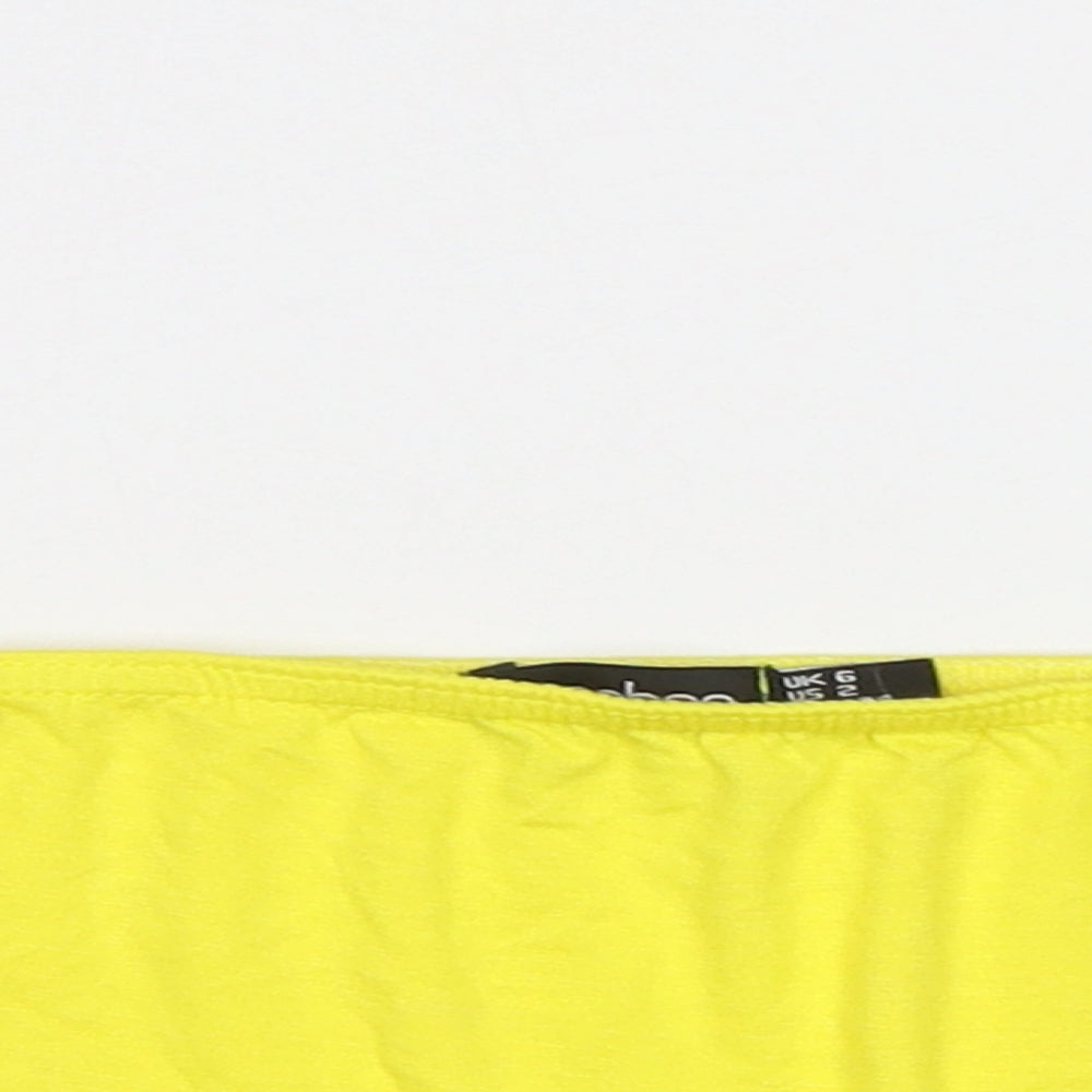 Boohoo Womens Yellow   Cropped Blouse Size 6  - Boob Tube