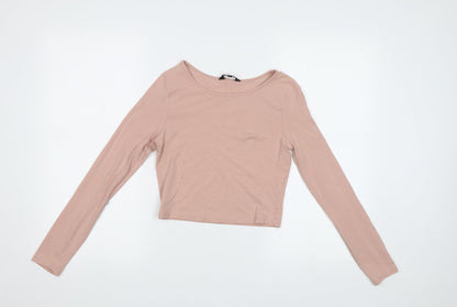 New Loo Womens Pink   Cropped T-Shirt Size 8