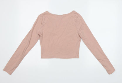 New Loo Womens Pink   Cropped T-Shirt Size 8