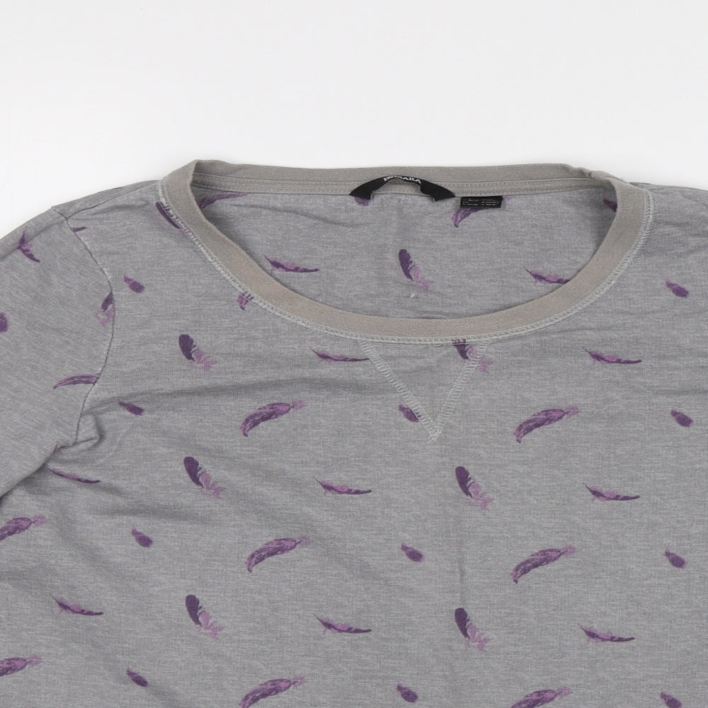 ESMARA Womens Grey   Pullover Hoodie Size 10  - Feather Print