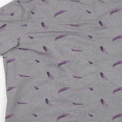 ESMARA Womens Grey   Pullover Hoodie Size 10  - Feather Print