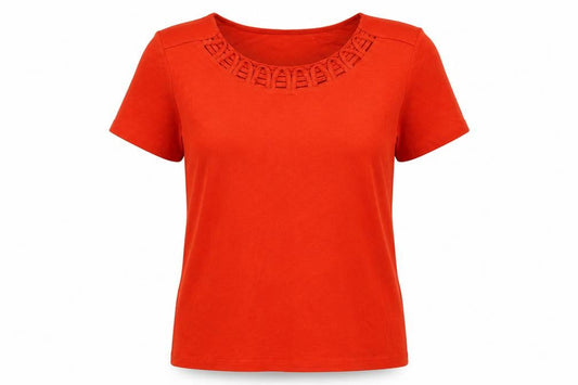 Womens UK Size L Julipa Red Basic Blouse