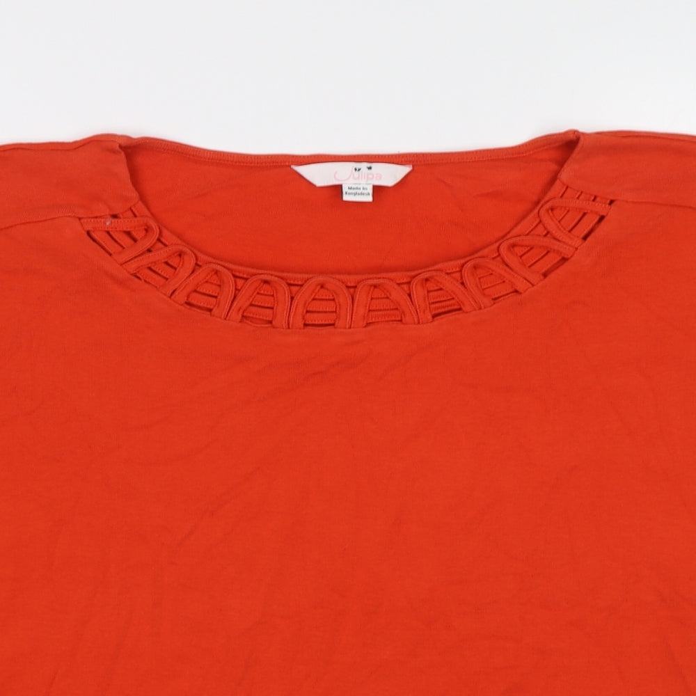 Womens UK Size L Julipa Red Basic Blouse