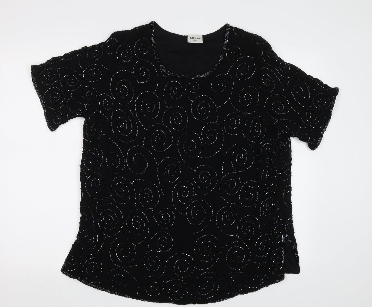 Womens UK Size XL Preworn Black Basic Blouse