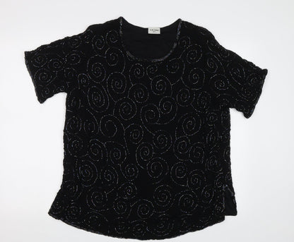 Womens UK Size XL Preworn Black Basic Blouse