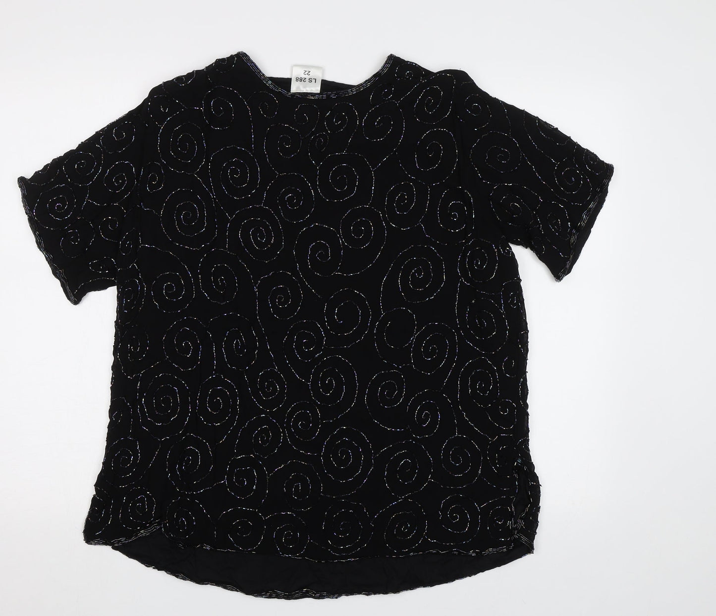 Womens UK Size XL Preworn Black Basic Blouse