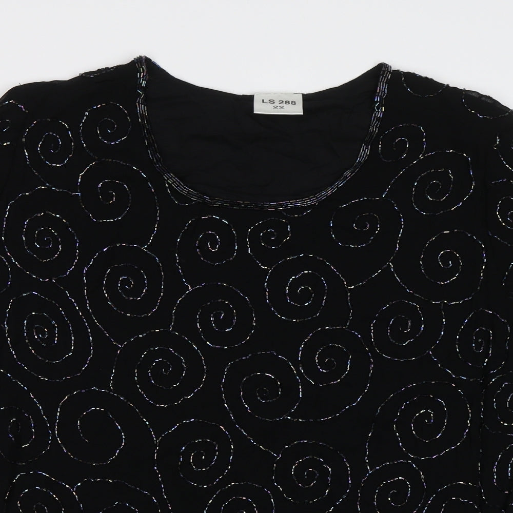 Womens UK Size XL Preworn Black Basic Blouse