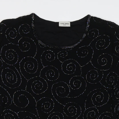 Womens UK Size XL Preworn Black Basic Blouse