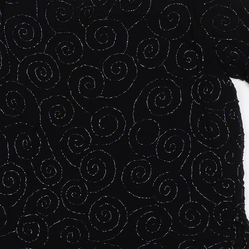 Womens UK Size XL Preworn Black Basic Blouse
