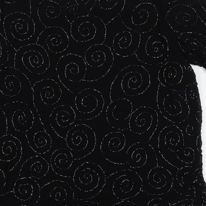 Womens UK Size XL Preworn Black Basic Blouse