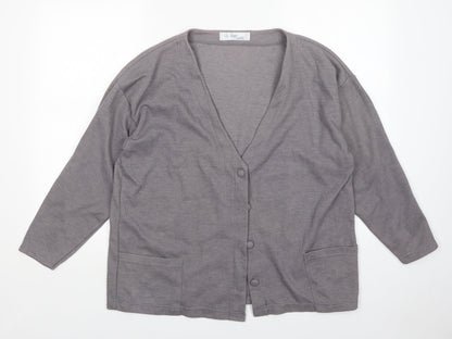 Design Essentials Womens Grey   Cardigan Jumper One Size