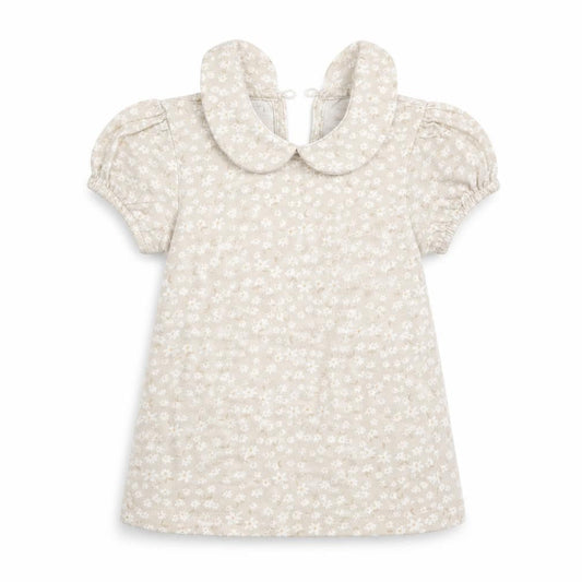 George Girls Beige Floral  T-Shirt Dress  Size 18-24 Months