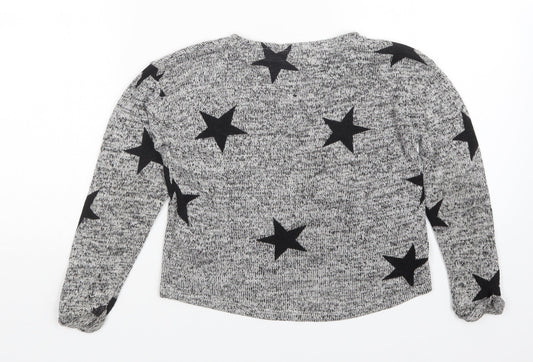 H&M Girls Grey   Pullover Jumper Size 9-10 Years