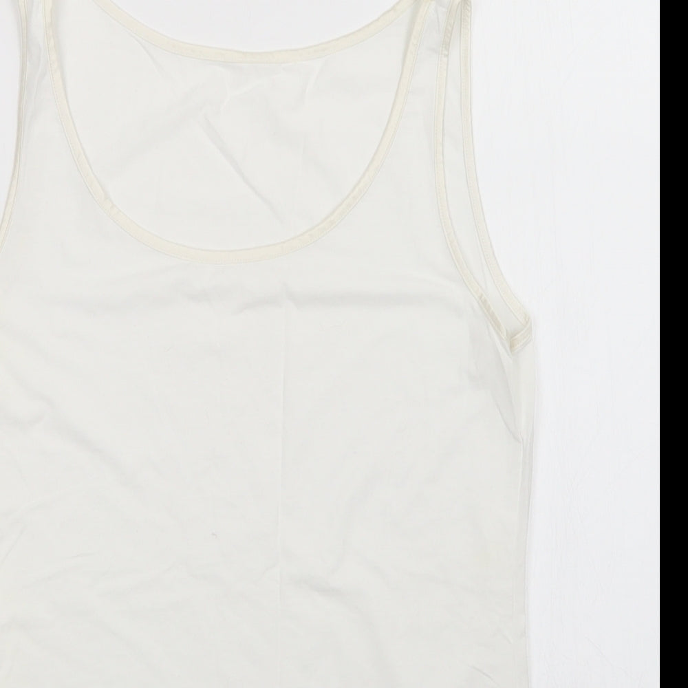Womens UK Size 12 M&S White Basic Tank