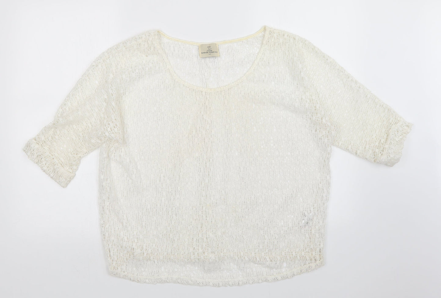 Womens UK Size 14 NEXT White Pullover Jumper