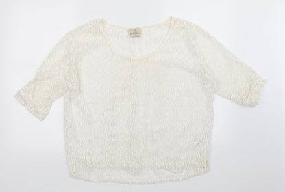 Womens UK Size 14 NEXT White Pullover Jumper