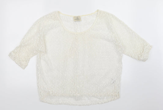 Womens UK Size 14 NEXT White Pullover Jumper