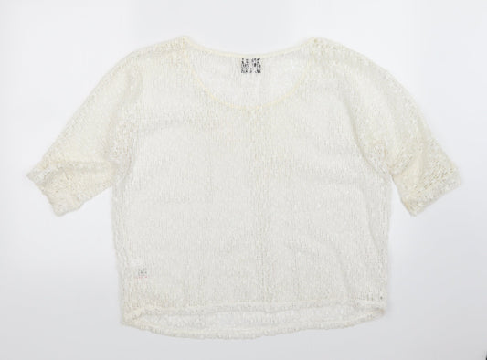 Womens UK Size 14 NEXT White Pullover Jumper