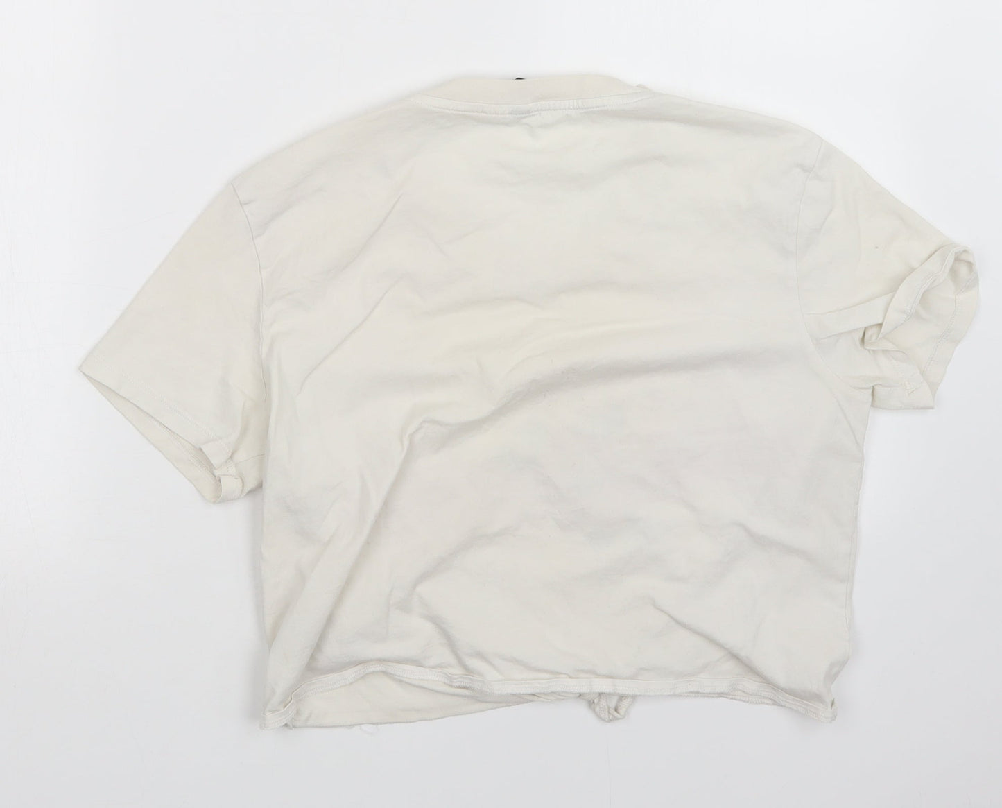Womens UK Size L H7m White Basic T-Shirt
