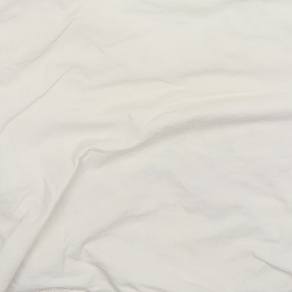 Womens UK Size L H7m White Basic T-Shirt