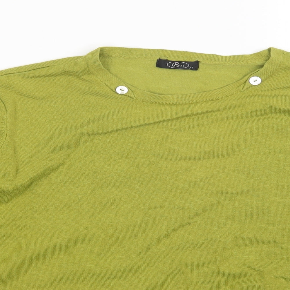 Womens UK Size XL BM Green Pullover Jumper