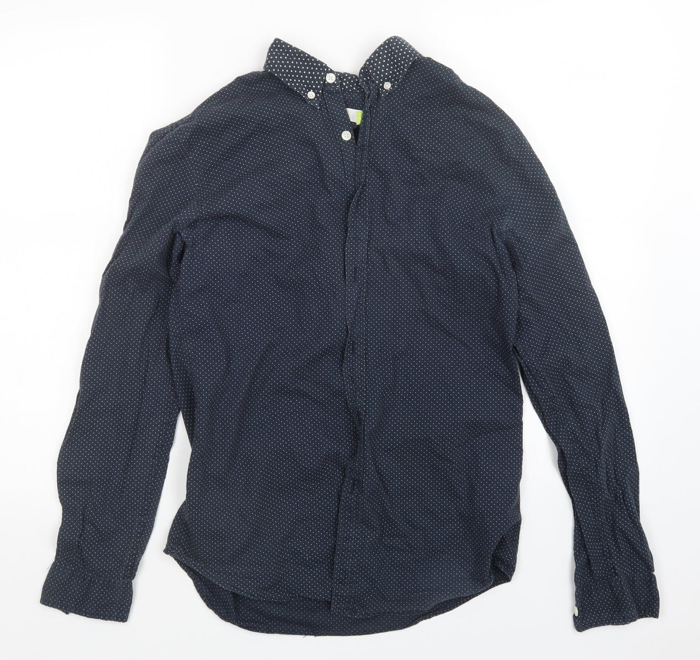 Topman Mens Blue Polka Dot   Button-Up Size S