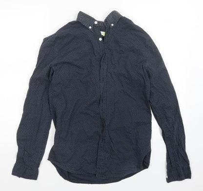 Topman Mens Blue Polka Dot   Button-Up Size S