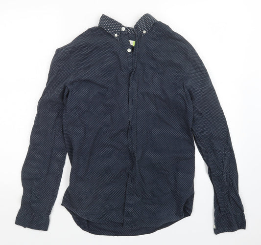 Topman Mens Blue Polka Dot   Button-Up Size S